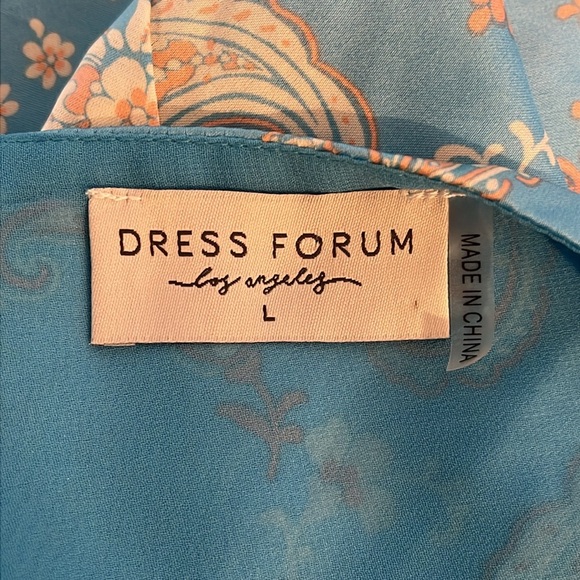 Dress Forum | Mini slip dress Paisley & ditsy floral Women size L satin sky blue - Picture 7 of 9